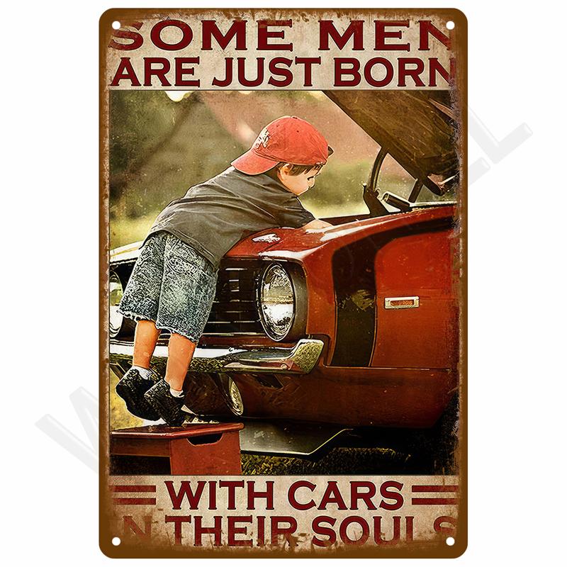 Retro Metal Sign Wall Art Mural Aesthetic Room Home Decor Items Poster Vintage Metal Plate Garage Decoration Tin Sign Plates Bar