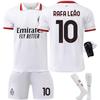 2425AC Milan Away Football Uniform No. 9 Giroud 10 Leo 11 Pulisic 19 Teo 7 Jersey Set