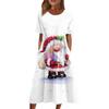 Women's Casual Fashion Christmas Print O-neck Dress