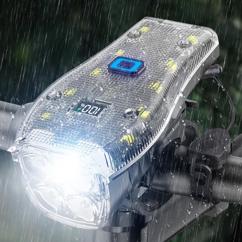 Lishi Digital Display Bicycle Front Light with Horn