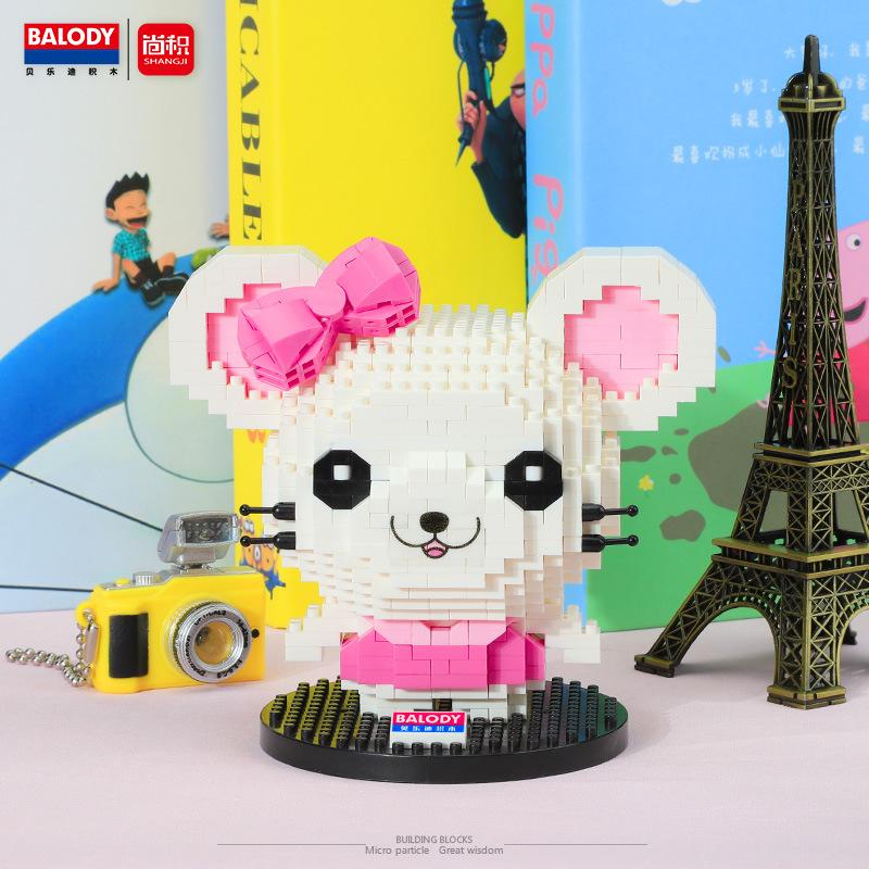 Balody Mini Blocks Cartoon Mouse Panda Building Bricks Toys for Children Girls Present Valentine Fun Toy Animal Juguetes 18123