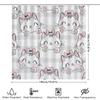 Adorable Kitten Shower Curtain Pink Bow Tails Design for Bathroom Decor White Waterproof Fabric Perfect Gift Idea for Cat Lovers