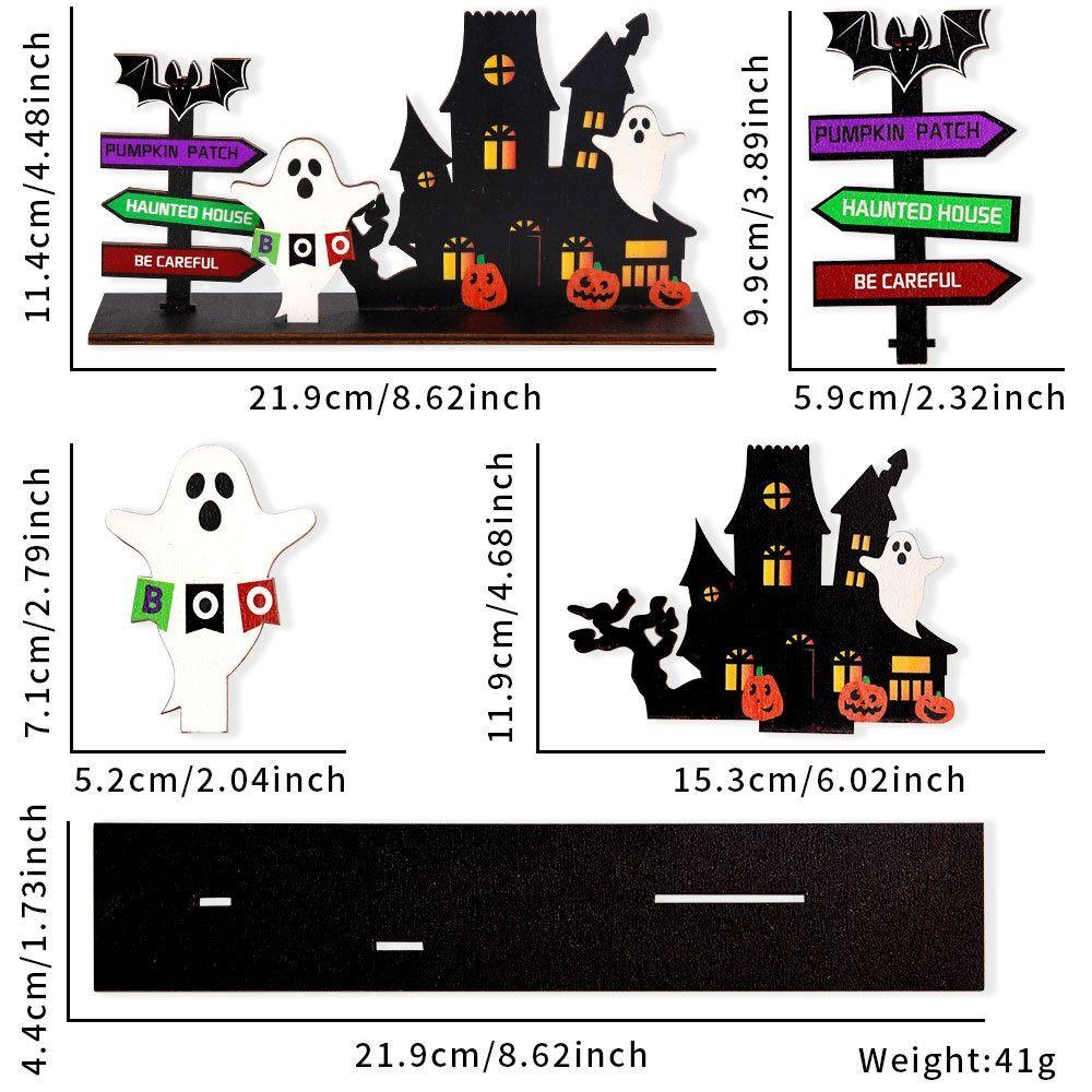3D Ghost Castle Desktop Ornament Cartoon Halloween Decoration Stand Scene Layout