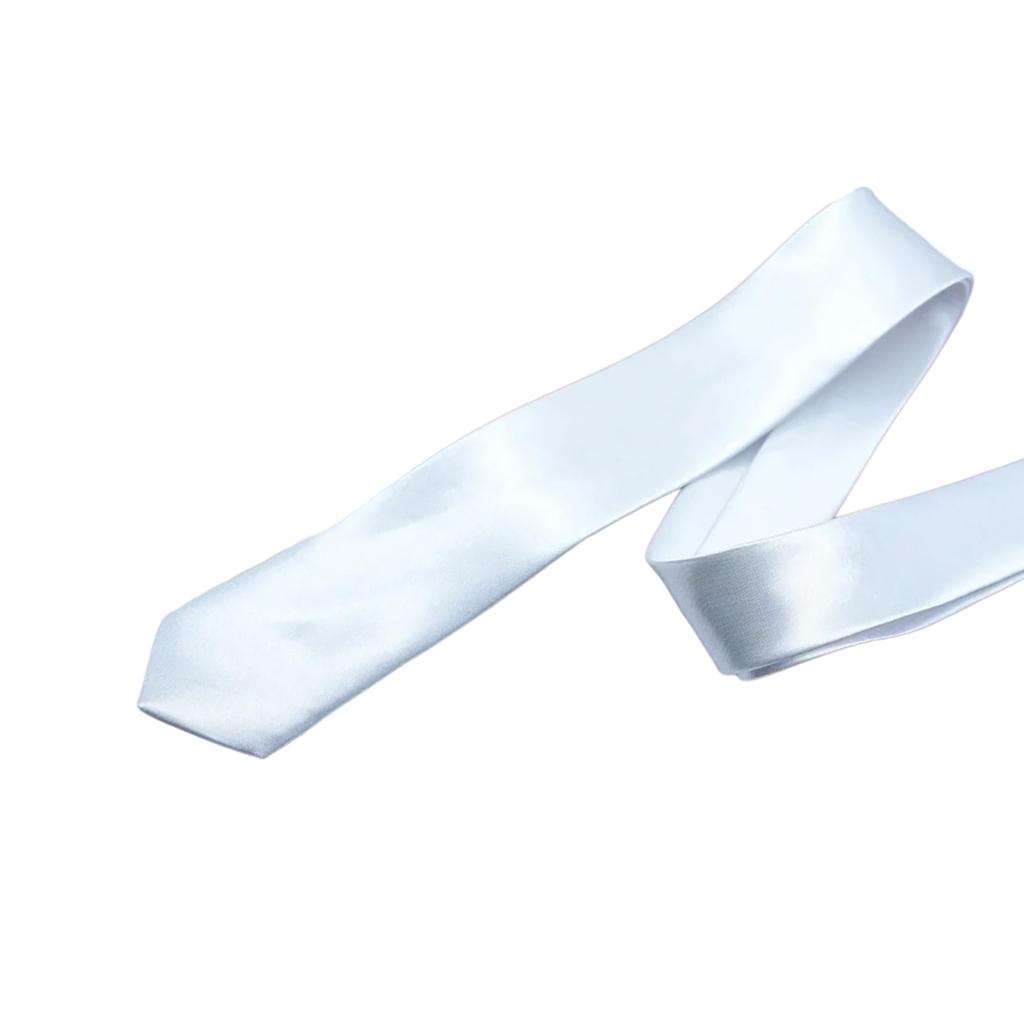 Solid Color White Neck Tie for Men Women Children Graffiti for Father's Day Decoration Necktie Adjustable Zipper Ties