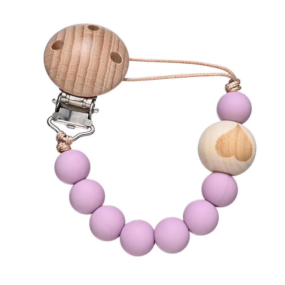 Chew Toys Shower Gift New Baby Pacifier Chain Clips Wood Pentagram Teether  Silicone Round Beads Teething Chain For Care Soother