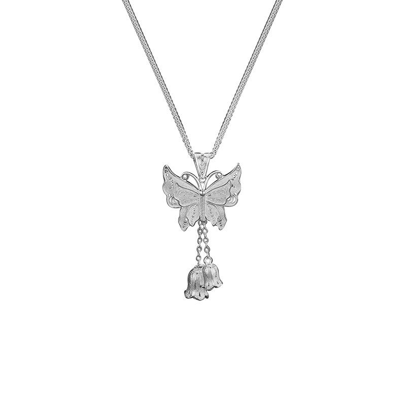 

Колокольчик-бабочка, цветок орхидеи, ожерелье с кисточками, новый китайский стиль, литературный и художественный смысл, цепочка для воротника в корейском стиле