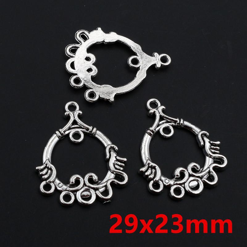 20pcs Alloy Metal Boho Charms Connector Pendants Vintage Style Antique Silver Plated Craft DIY Jewelry Making Accessories