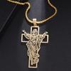 Saint St. Benedict Jesus Cross Pendant Necklace Men and Women Religious Christian Catholic Amulet Stainless Steel Jewelry