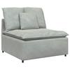Modular Sofa with Cushions Velvet Light Grey