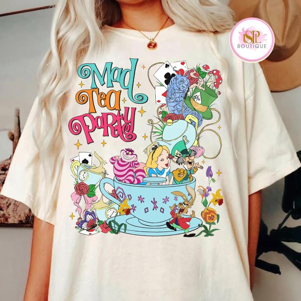 2026 Summer Alice In Wonderland Graphic Tshirt Unisex Unisex Fashion Cotton Quality Casual Loose Short Sleeve Classic Unisex
