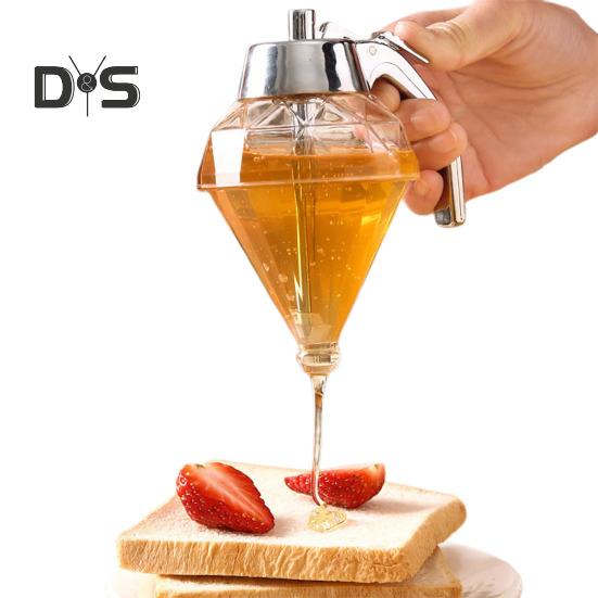 2/3Pcs Distribuidores de xarope de bordo Frascos de mel com design de alça de suporte Grande capacidade Sem BPA Sem gotejamento Suportes de mel