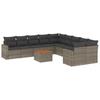 vidaXL 11 Piece Garden Sofa Set with Cushions Grey Poly Rattan