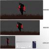 Japanese Samurai Desk Mat XXL Black and White Gaming keyboard mat large Oni Samurai extended deskpad Ghost of Tsushima Mousepad