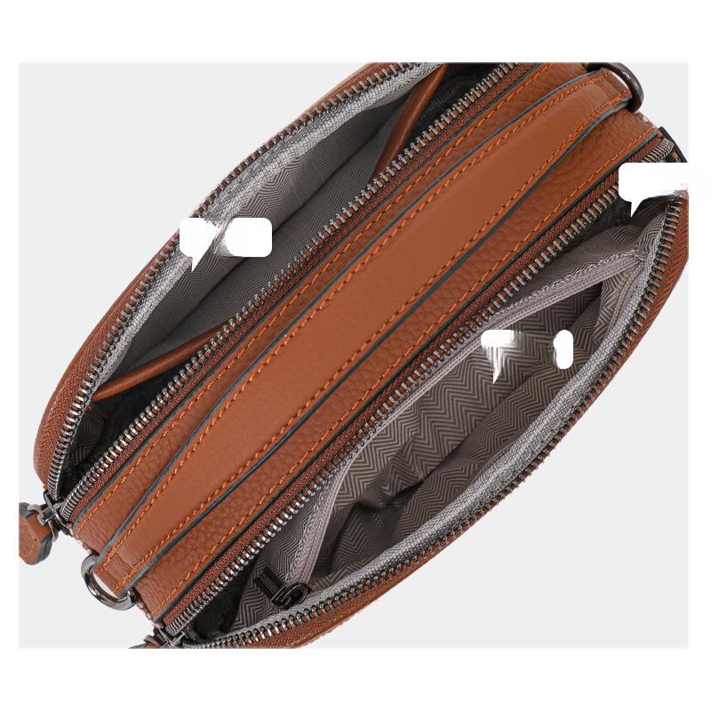 New Fashion Handbag for The First Layer of Cowhide Leather Niche Light Luxury Shoulder Bag Genuine Leather Versatile Mobile Phone Bag