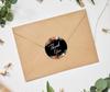 Darling Souvenir Pack Of 45 Pcs Round Chrysanthemum Floral Border Black Thank You Stickers-1.6