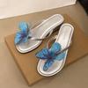 Fashion Elegant Butterly Flip Flops Sweet Casual High Heels Sandals Indoor Outwear Summer Women's Sandals Vacation Casual Beach Slippers