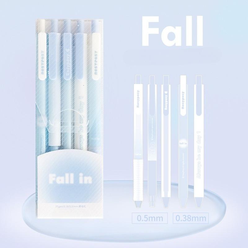5 pièces/ensemble Ins simplicité Gel stylo coréen couleur unie 0.5MM noir mignon stylos belle papeterie stylos école étudiant/fournitures de bureau