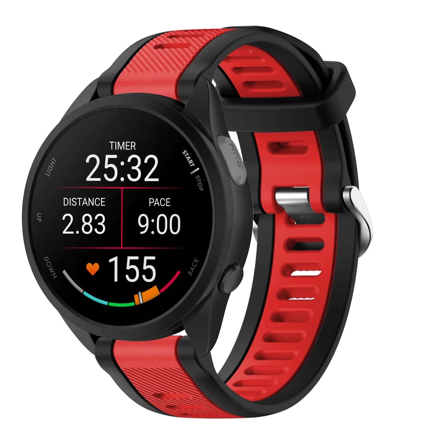 

20 22mm For Garmin Forerunner 165 music Band Running Forerunner168 Silicone Original Bracelet For Garmin Forerunner Venu 2 Strap 20mm