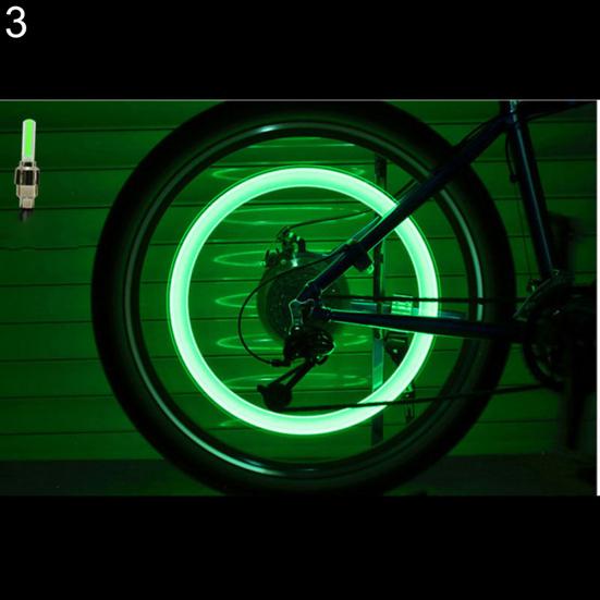2 x Blikající Krytky Ventilků Kol LED Světla pro Auto Kolo Motocykl