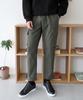 Jikeulib Brushed Fleece-Lined String Elastic Cargo Pocket Spandex Cotton Pants