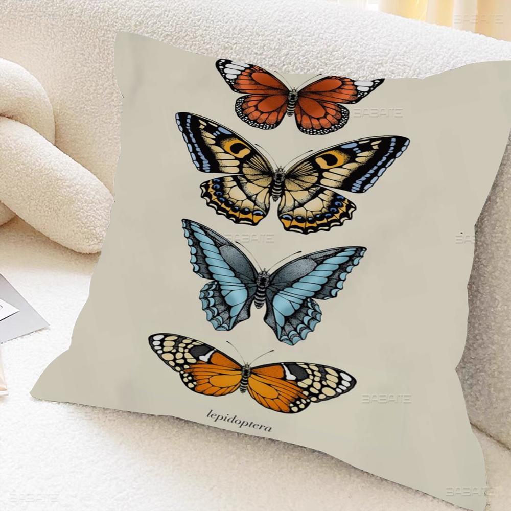 Butterfly Art Office Cushion Pillowcase Car Cushion Cover45X45CM Lumbar Pillowcase Sofa Pillowcover