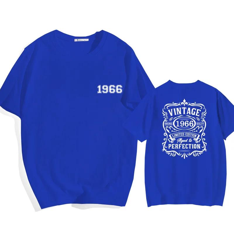 Limited Edition 1966 Vintage Klassisches T-Shirt Unisex Mode Cool 1966 Rundhals-Shirt Lässige T-Shirt Tops