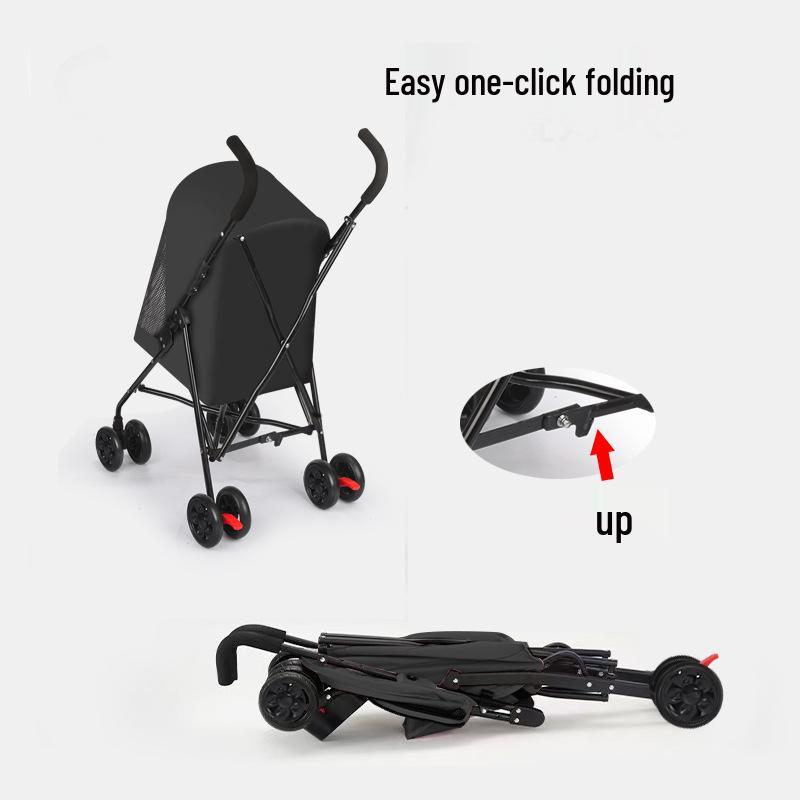 Lightweight Foldable Pet Stroller for Small Cats & Dogs - Outdoor Use