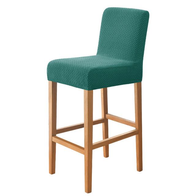 T -Jacquard Elastic Short Back Chair Cover Stretch Bar Stool Covers For Cafe Home Anti -Dirty Anti -Scrath S Size Seat Slipcovers