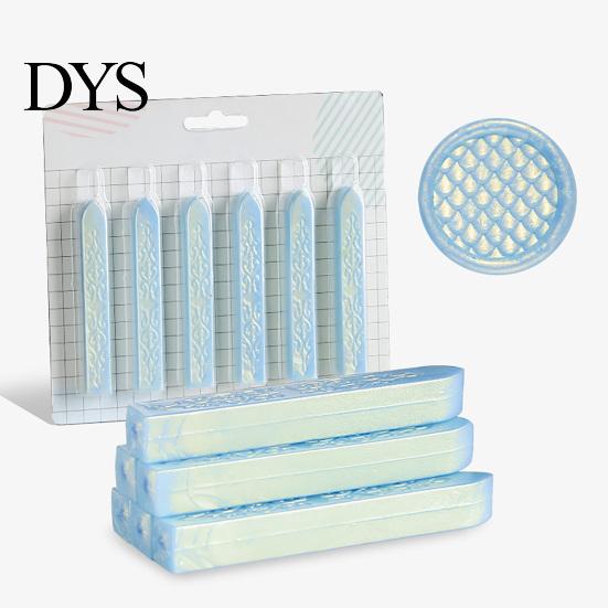 Premium Wax for Seal Stamping 6PCS Aurora Sealing Sticks, Multi-color Gradient Strips, Without Handmade Sticks Stationery Core Stamp, Envelopes