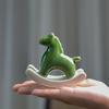 Ceramic Green Wobbly Horse Tea Pet Ornament for Home Decor