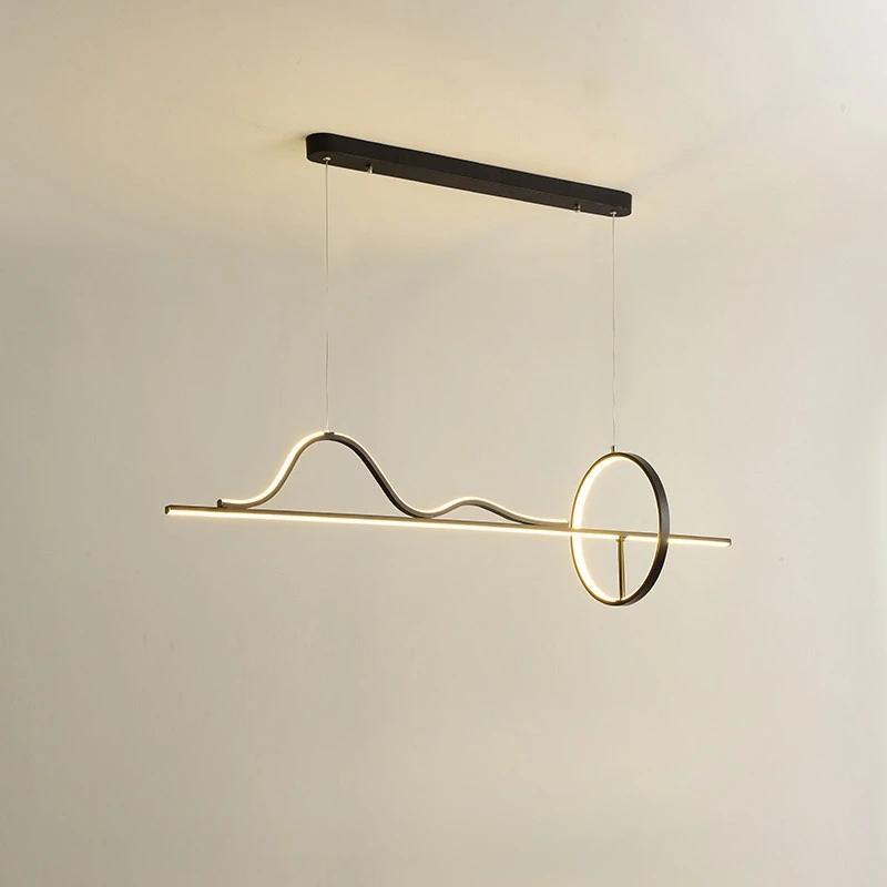 Modern minimalist restaurant chandelier remote dimmable Nordic creative LED chandelier living room lighting home decoration