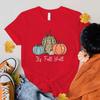 Heiß Es ist Herbst Ihr Lieben Kürbis Bedruckte T-Shirts für Damen Kurzarm Lustig Es ist Herbst Ihr Lieben Kürbis Rundhals T-Shirt Tops