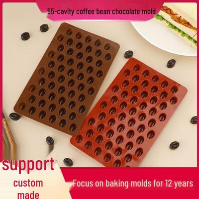 55-Cavity Coffee Bean Chocolate Mold for Creative Baking and DIY Pudding