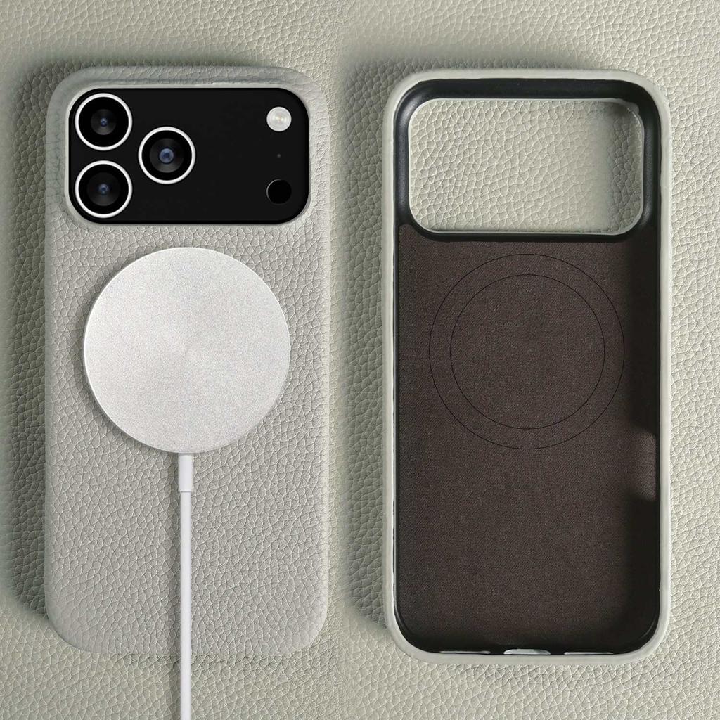 Luxury Magnetic Genuine Leather Case For Iphone 17 Pro Max 16 15 14 13 12 11 for Magsafe Full Covered Phone Cases Back Cover