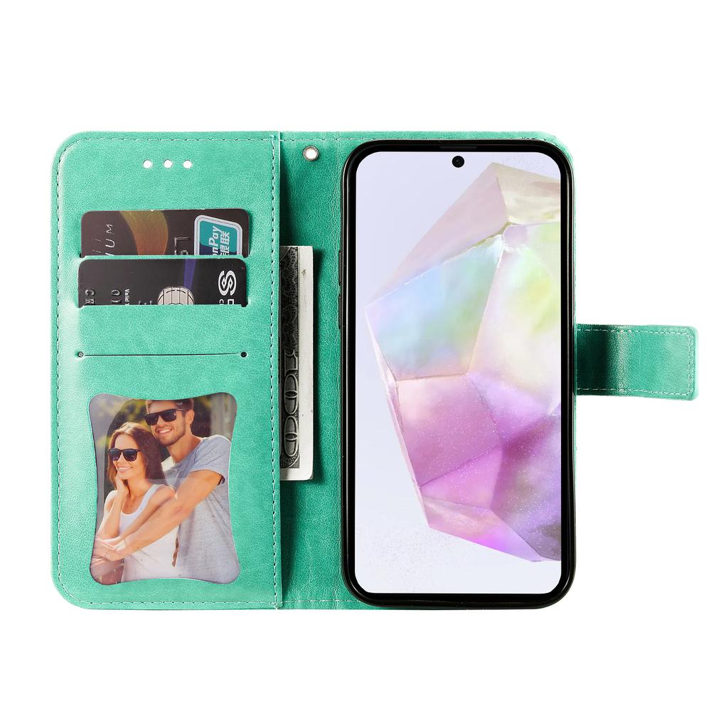 Pouzdro pro Samsung Galaxy A36 5G s květinovým vzorem, PU kůže, peněženka, stojánek, kryt na telefon