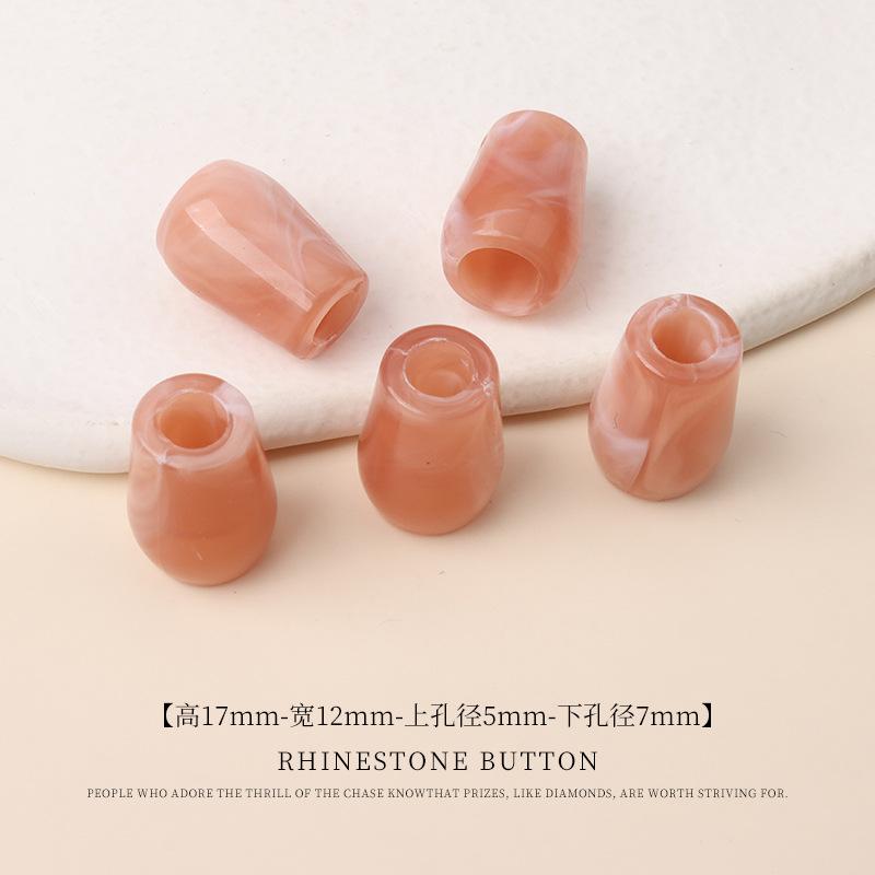 5pcs Acrylic Two-Color Hanging Bell Diy Beaded Bucket Bead Material Large Hole Round Bead Buckle Swimsuit Sweater Pants Drawstring Button