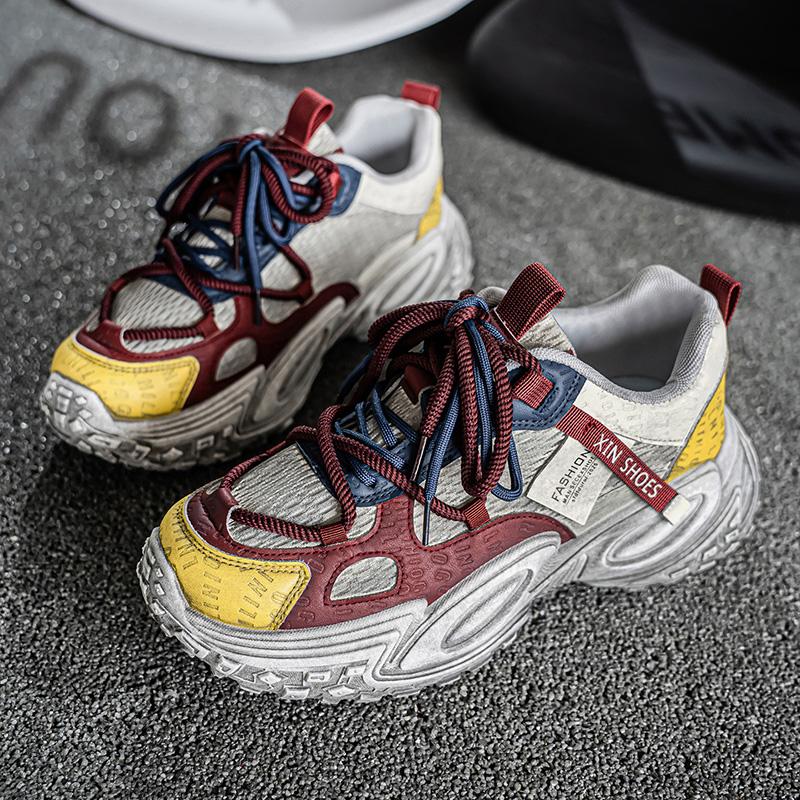 Men's Breathable Dad Shoes Platform Casual Sneakers Breathable Summer Walk Increase for Students Casual Comfortable Cosy Simple