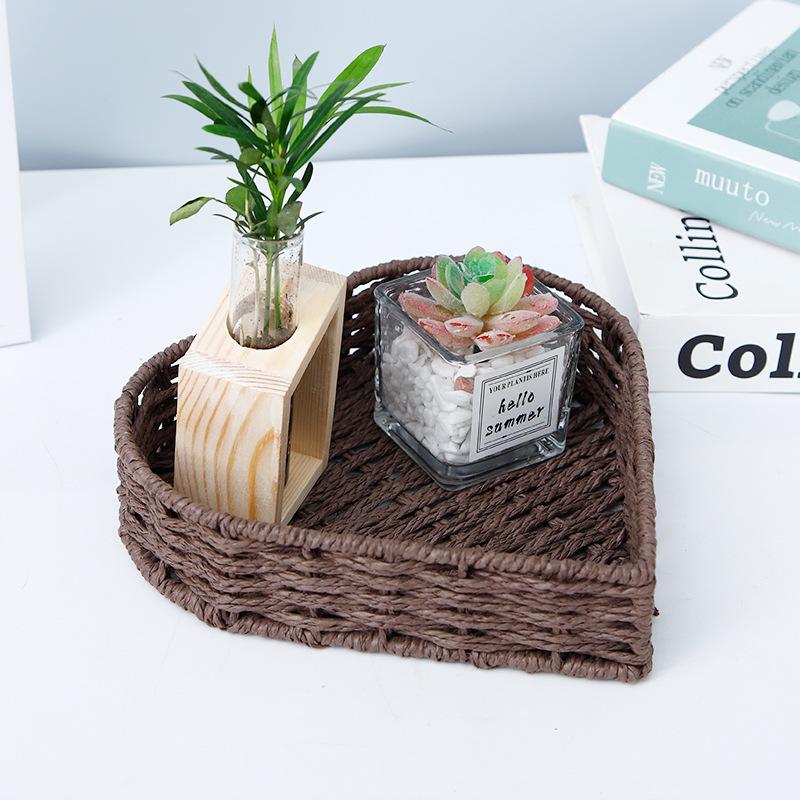 Storage Basket Desktop Love Storage Box Weaving Storage Basket Toy Storage Box Vine Weaving Storage Frame