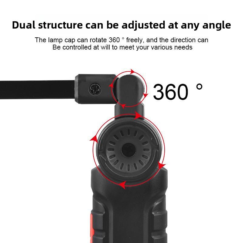 Professional Automotive Repair Light-Ultra-Bright COB LED+Red Emergency Light-Magnetic USB Work Light for Mechanics &Outdoor Use