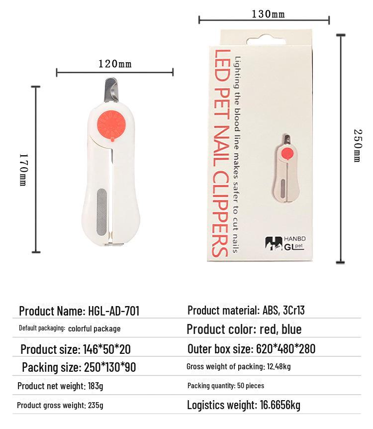 LED Pet Nail Clippers for Dogs and Cats