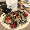 1pc Tiger Head Design Chair Carpet for Office, Round Non-Slip Durable Large Size Office Carpet, Suitable for Office, Beautiful Decoration