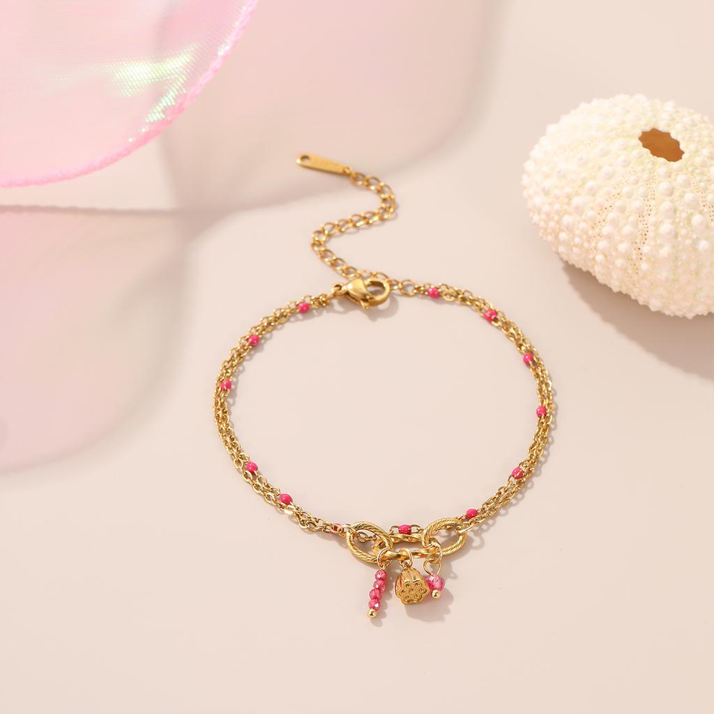 GEMCHIC Women's Bohemian Summer Beach Bracelet Set - Starfish, Flower & Ice Cream Charm Anklets