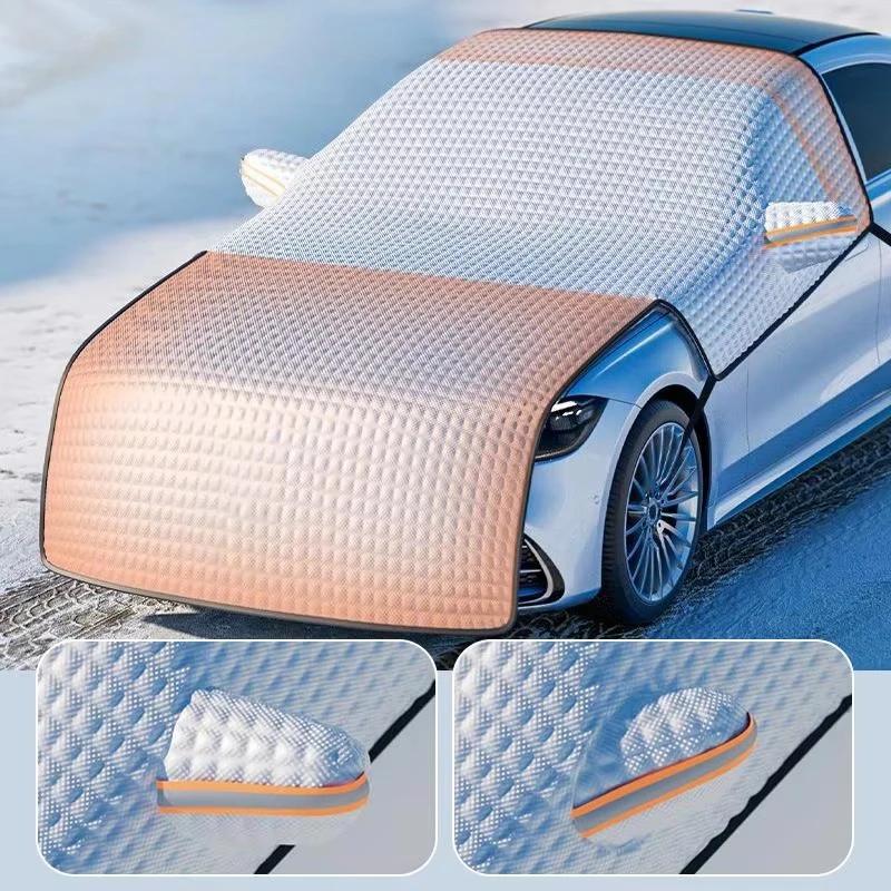 Car Snow Shield, Sunshade Cover, Front Windshield Protector - Thickened, Extended Design for Winter and Sun Exposure