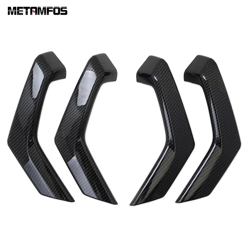 Car Accessories For Volkswagen VW T-Roc TROC 2017- 2024 Carbon Fiber Interior Door Armrest Handle Catch Strip Molding Trim
