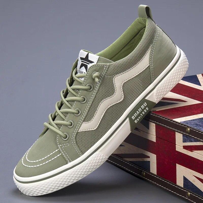 Spring New Men's Vulcanized Shoes Fashion Red Men Canvas Casual Shoes Men's Non-Slip Breathable Flat Shoes Zapatillas Hombre