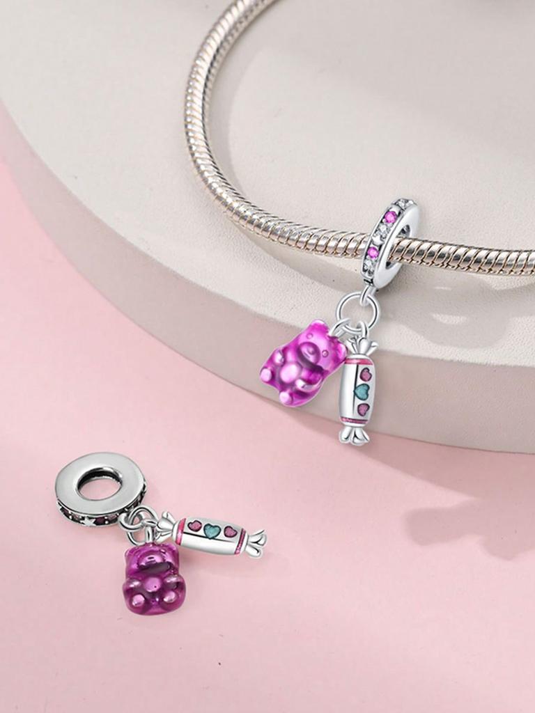 Charms Plata Pink Oven Rose Perfume Beads Charm Copper Plated Fit Charms Original Bracelet For Jewelry Making Diy Charm