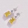 Huitan Trendy Drop Earrings for Women Engagement Wedding Female Accessories with Shiny Yellow CZ Elegant Jewelry for Party DailyGood Product