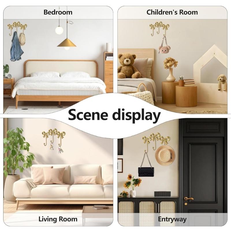 Antiker Metall-Schleifenform-Haken Einfache Wandmontage Stabile Badezimmer-Eingangsbereich-Organizer