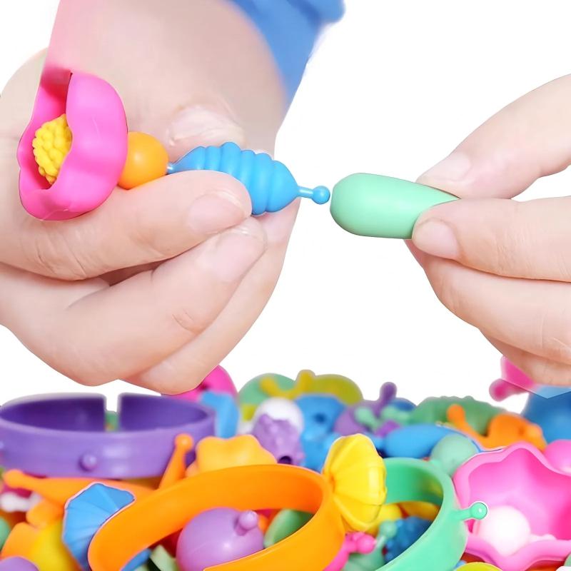 Children's DIY Bead Jewelry Making Kit Beginner Friendly Craft Set for Girls Make Necklace Bracelet Ring Art Craft Gift