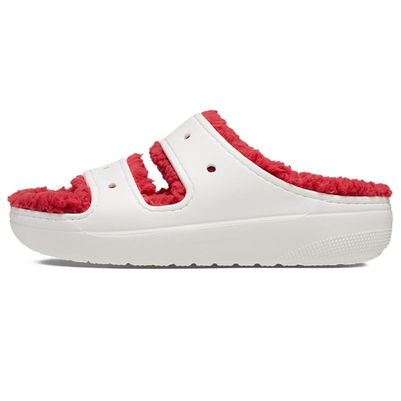 Crocs Classic Cozzzy Sandal Holiday Sweater Women's White